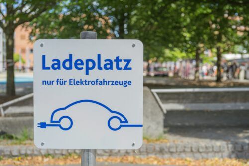 Dedicated parking space for electric vehicle charging. From Jumpstory