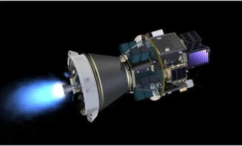 The Vega launcher releases satellites after launch. Image courtesy of the Israel Space Agency, and Ariane