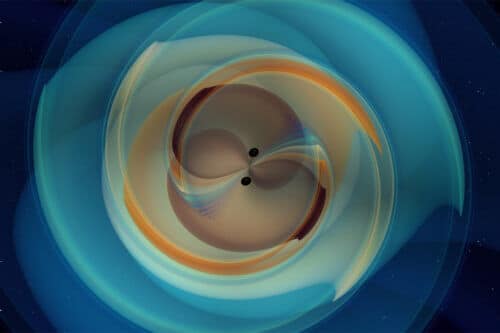 Simulation of a gravitational wave event. Illustration: MIT-LIGO