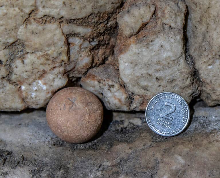 A barbell worth 2 shekels from the First Temple period. Photo by Shai Halevi, Antiquities Authority (5)