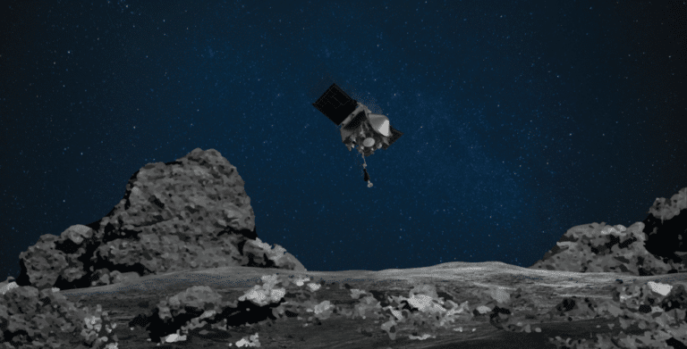 NASA's OSIRIS-REx mission is poised to touch down on the surface of asteroid Ben. Credit: NASA/Goddard/University of Arizona