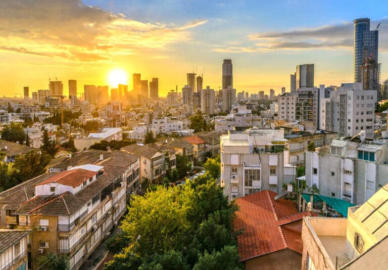 Tel Aviv at sunset. Photo: shutterstock