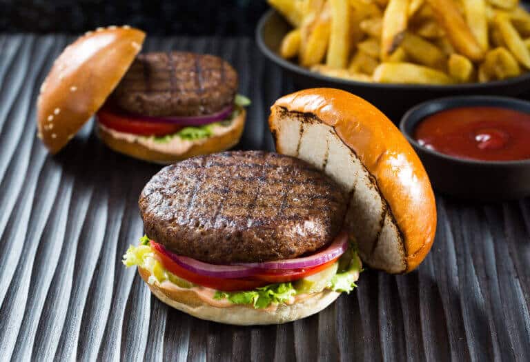 Vegetarian burgers in a bun. Saborite PR photo