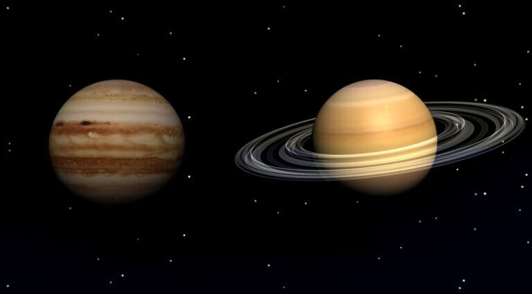 Jupiter and Saturn. Illustration: depositphotos.com