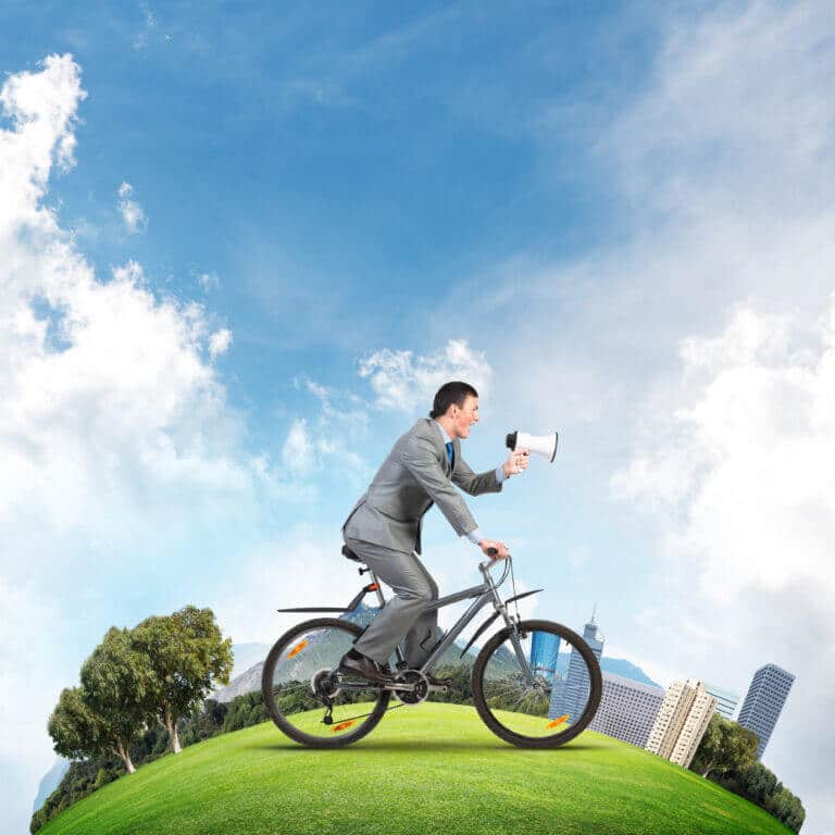 The green future: using bicycles. Illustration: depositphotos.com