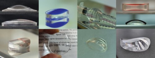 Lenses developed by Dr. Frumkin and Prof. Berkowitz using the new technology. Photo: The Technion