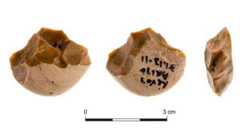 Chopping and cutting tool from the late Ishli site in Rabved (photo: Prof. Ran Barkai)