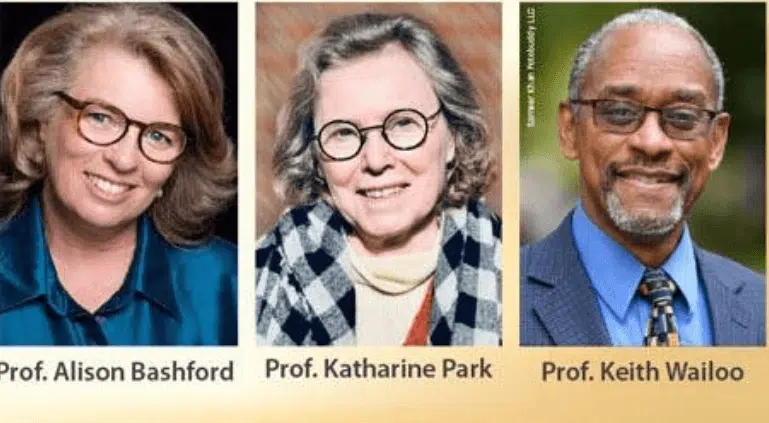 and the historians Prof. Alison Bashford, Prof. Catherine Park and Prof. Keith Wailo, winners of the Dan David Award in the Dimension of the Past, 2021. Photo by the Dan David Foundation