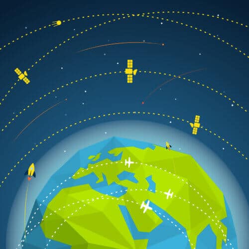 Satellites in low orbit. Image: depositphotos.com