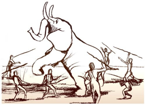 Elephant hunting illustration. Photo: Dana Akerfeld.