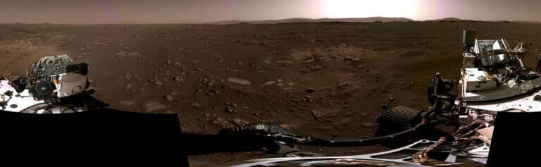A panoramic image of the environment of the Red Perseverance SUV. Photo: NASA / JPL-Caltech
