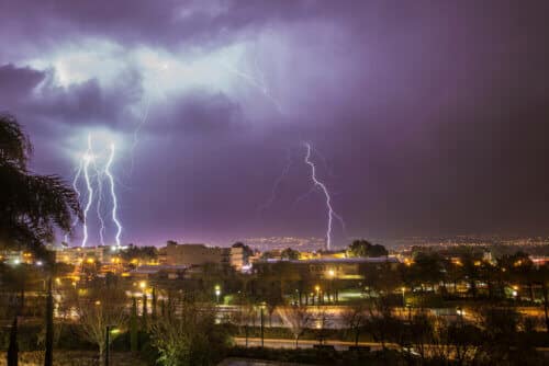 Night thunderstorm in Kfar Saba. Photo: shutterstock