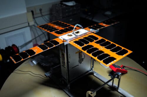 One of the three nanosatellites. Photo: Nitzan Zohar Technion barges