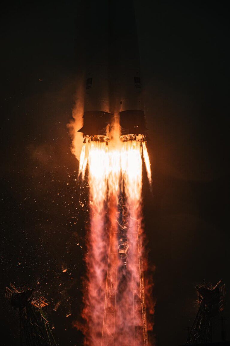 A launch from a Soyuz launcher on 22/3/21, including the Technion's three Adelis-Samson satellites. Photo: GK LAUNCH SERVICES