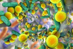 ביופילם ועליו חיידקים העמידים לאנטיביוטיקה. איור: depositphotos.com