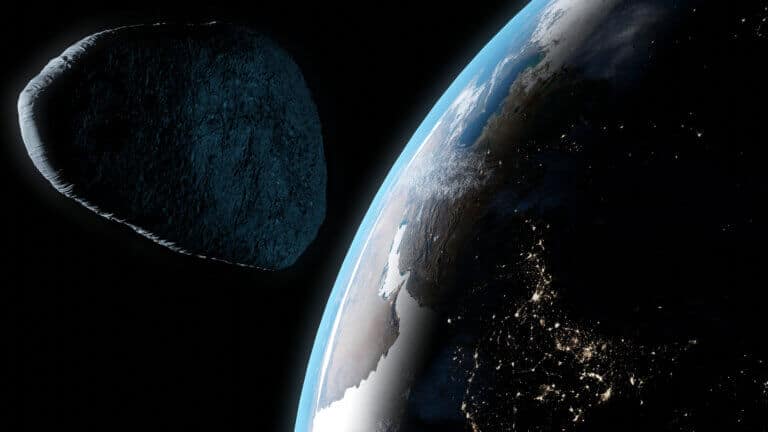 The asteroid Apophis passes by the Earth. Illustration: shutterstock