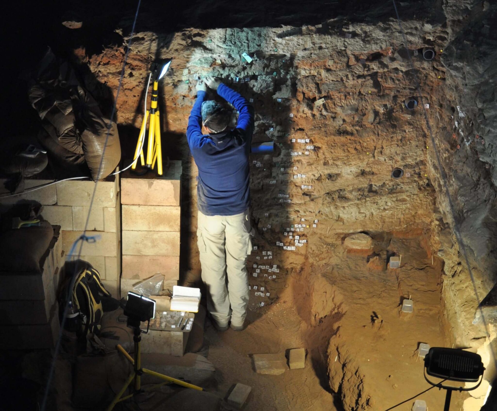 Works at Wonderwork Cave. Photo courtesy of Prof. Michael, Hebrew University