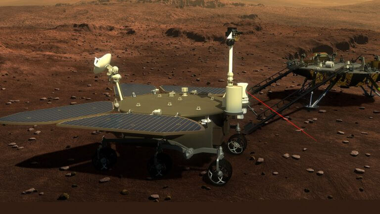 Artist's illustration depicting the Tianwen-1 Mars rover. Figure: China National Space Agency