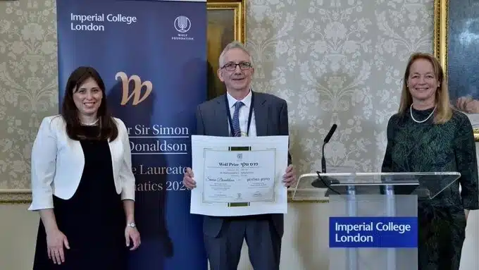 From right to left: Prof. Alice Gast - President of Imperial College London, Sir Simon K. Donaldson, Israel's ambassador in London Tzipi Hotobli