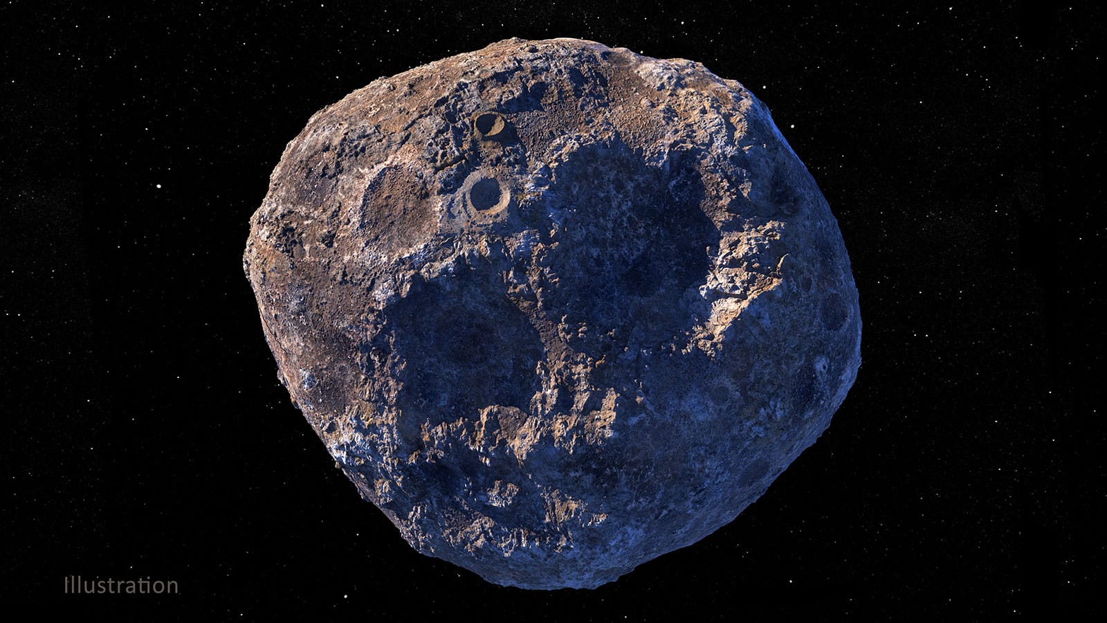 Artist illustration of asteroid 16 Psyche Credit: NASA/JPL-Caltech/ASU