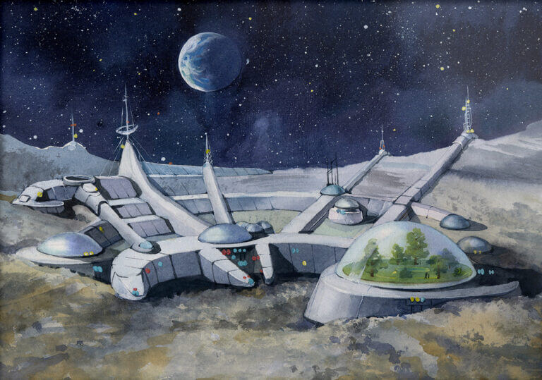 A futuristic lunar colony. Illustration: shutterstock