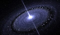 סילון הנפלט מחור שחור במרכז גלקסיה. איור: shutterstock