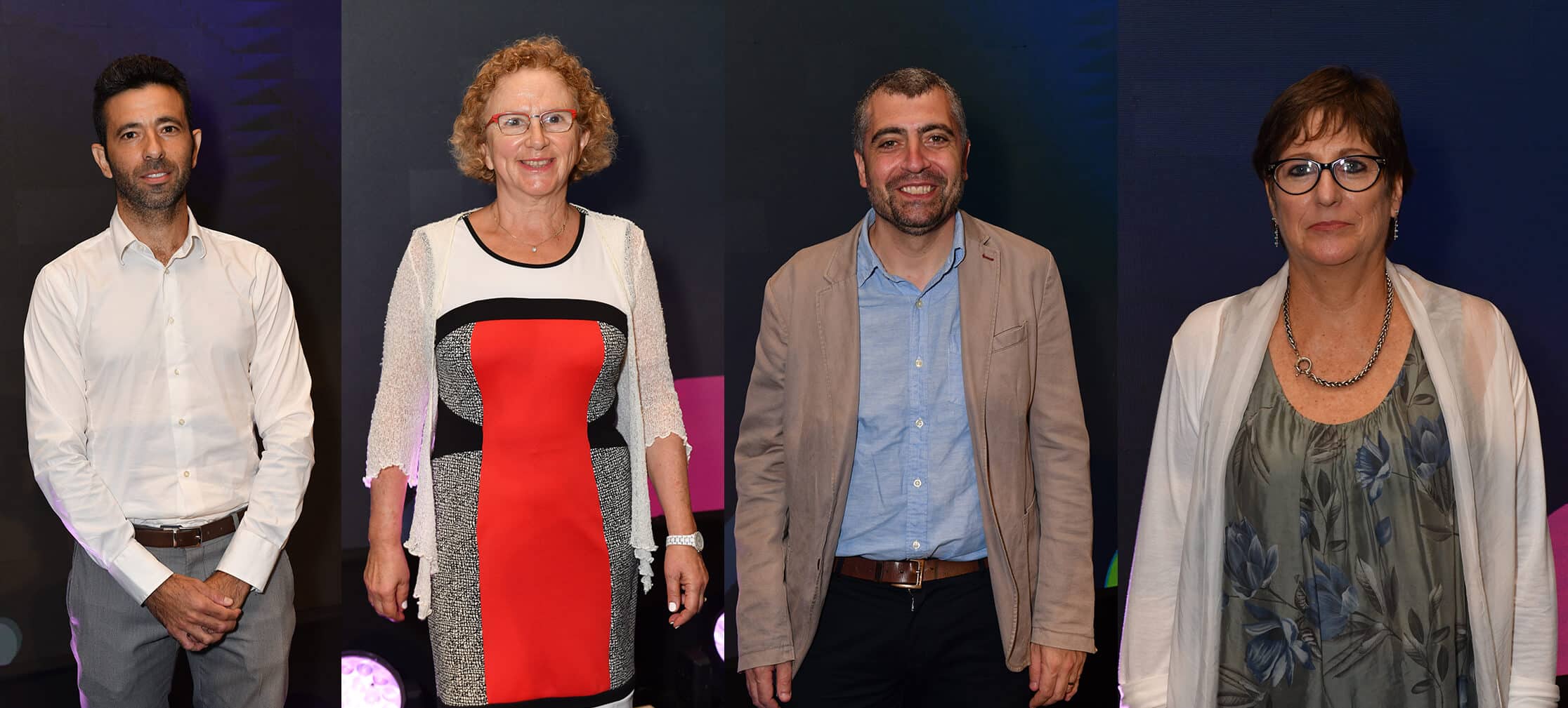 Group photo of Kedar Award winners: (from right to left): Prof. Dalit Rom Shiloni, Prof. Domenico Agostini, Prof. Amelia Friedman and Prof. Yossi Yuval. Credit: Israel Hadari.