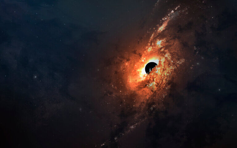 הגלקסיה M87. איור אמן. shutterstock