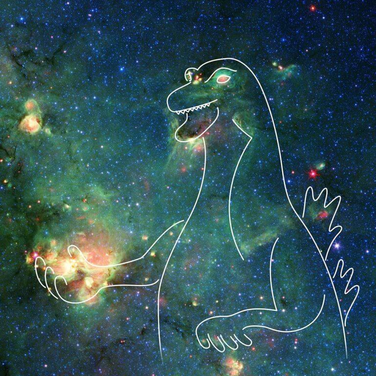 This is the previous image to which Godzilla's outline was added. Credit: NASA/JPL-Caltech