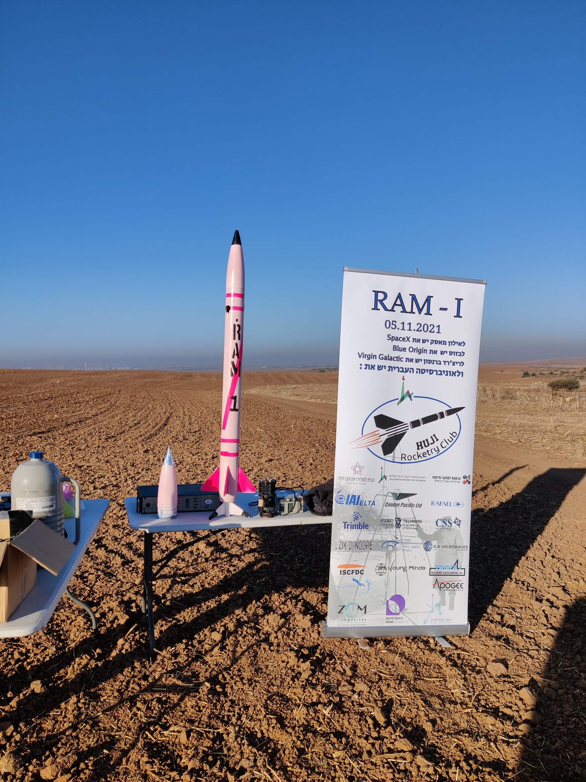 Just before the launch of the RAM-1 student rocket, on 5/11/2021. Photo courtesy of Talmud Raphael