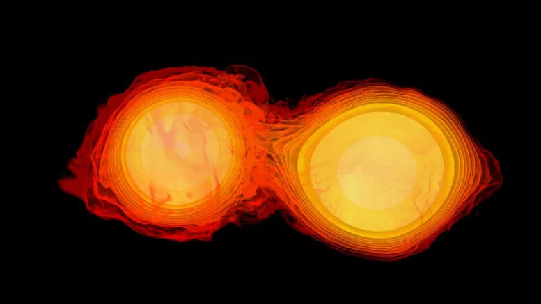 A collision between two neutron stars. Image: NASA