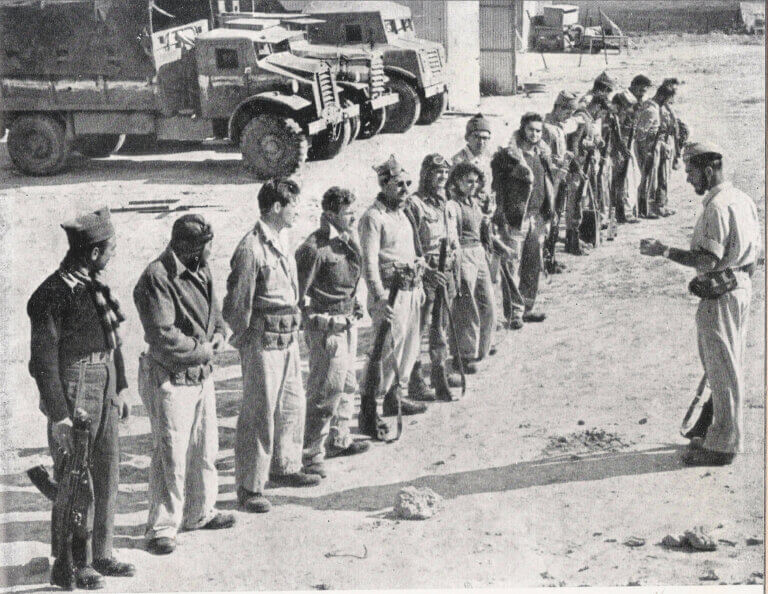 Briefing at the Negev Division of the Palmach before going into action. From Wikipedia