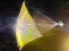 מפרשית שמש שמיזם STARSHOR רוצה לשלוח בעזרתה חלליות זעירות לפרוקסימה קנטאורי. צילום פרויקט STARSHOT