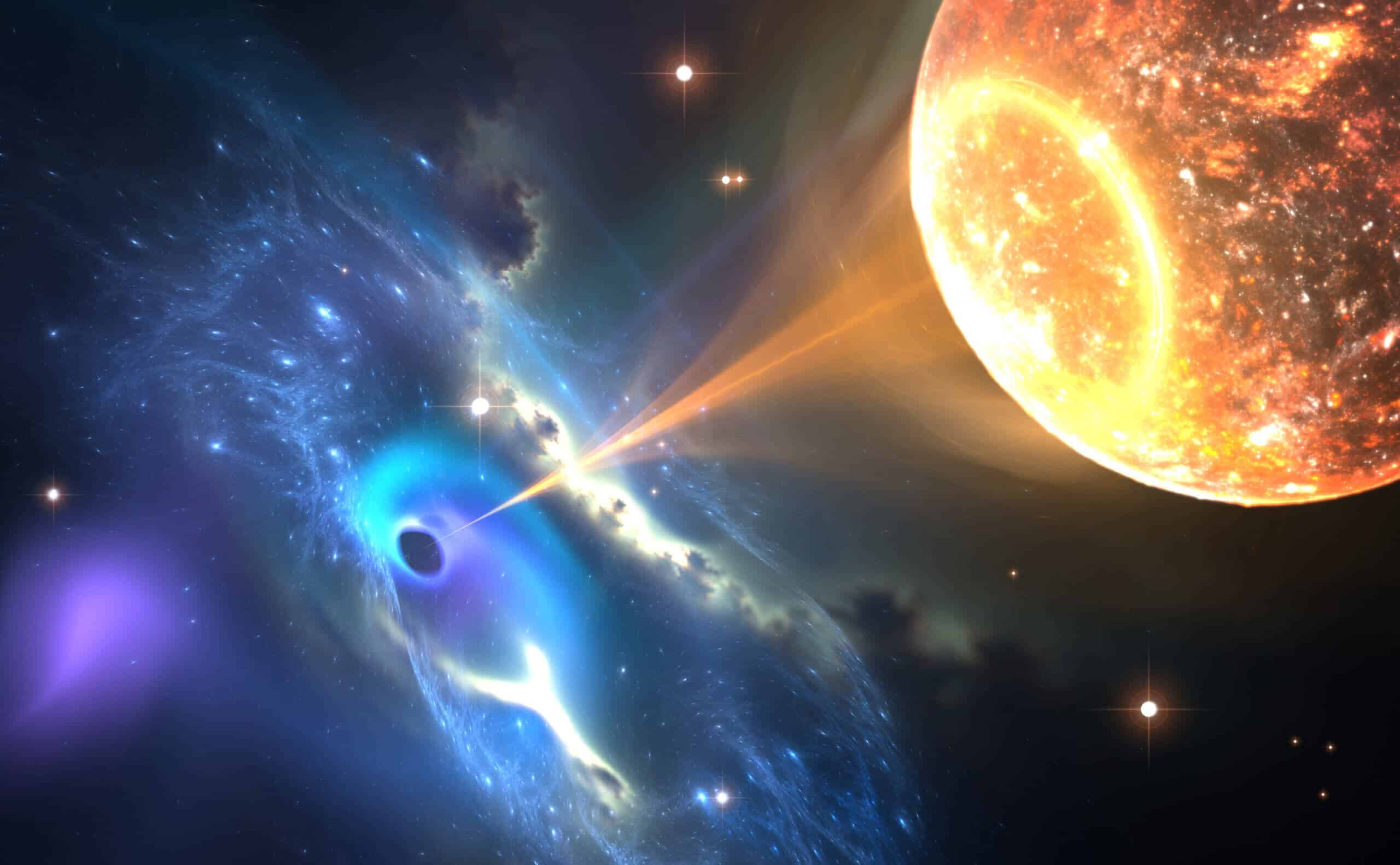 A black hole swallows its companion star. Illustration: shutterstock