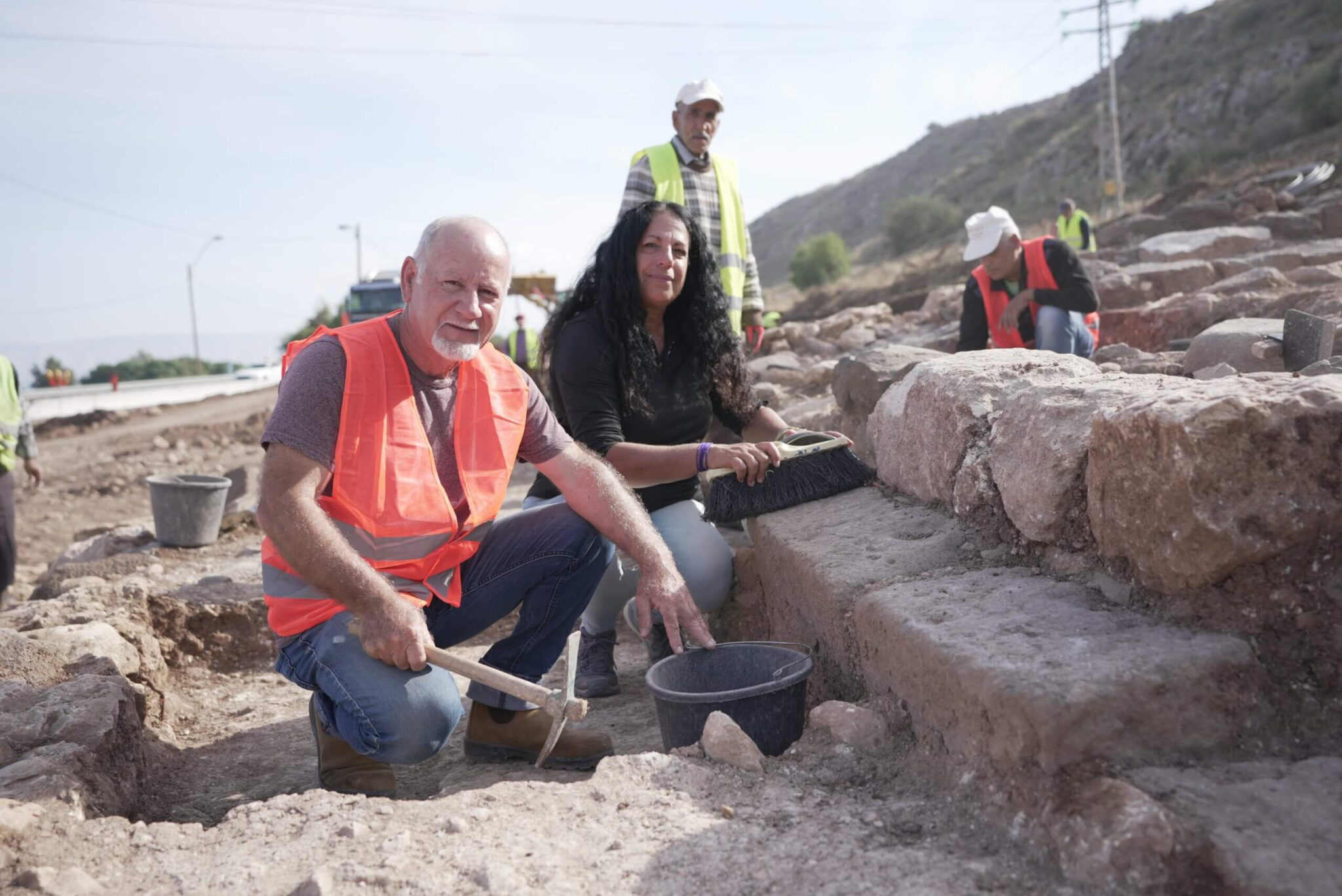 חפירות בבית כנסת מימי בית שני במגדל. צילום: אוניברסיטת חיפה