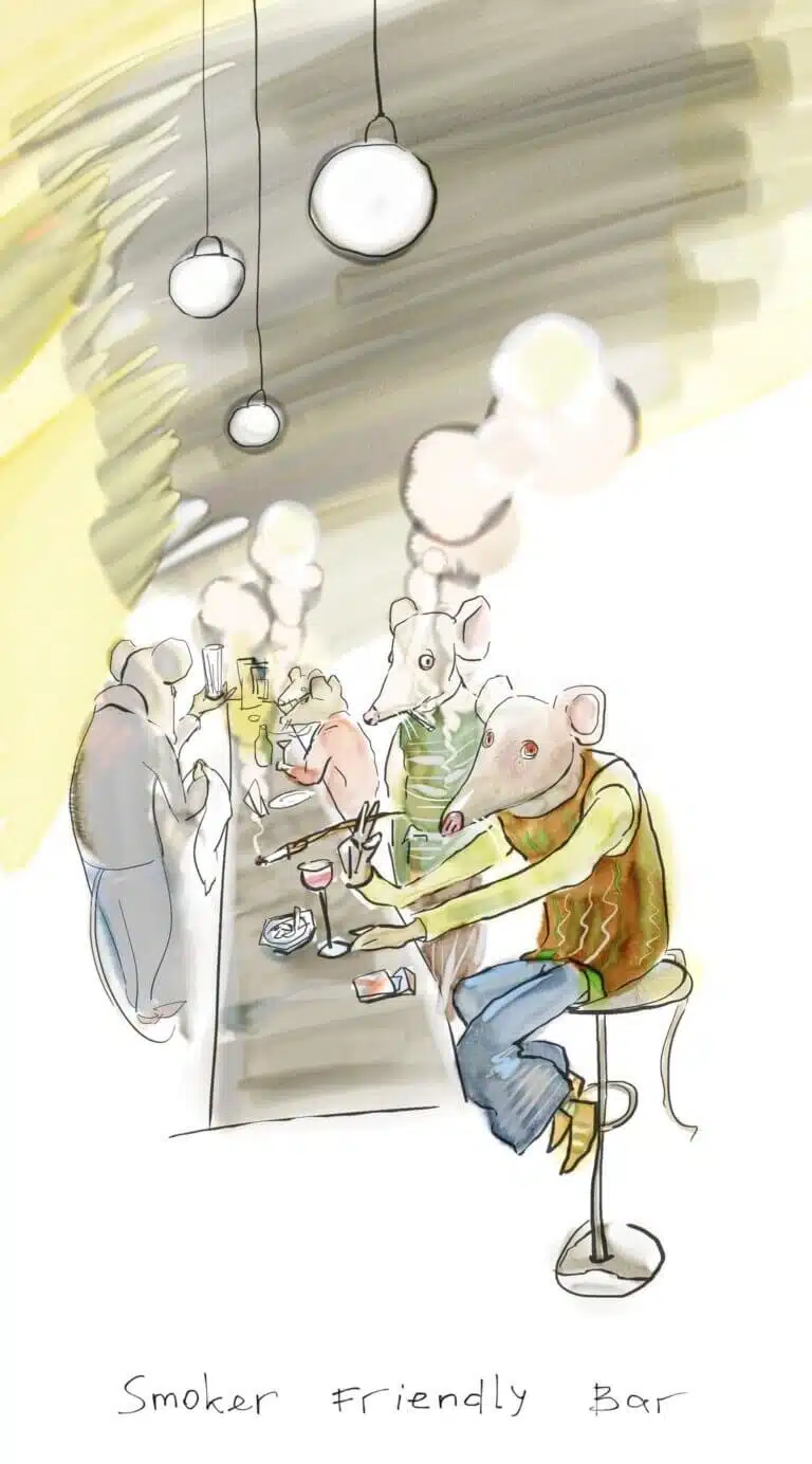 الفئران في حانة صديقة للتدخين. الرسم التوضيحي: موقع Depositphotos.com