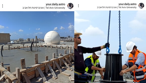 Stages of construction of the new ground station, as documented in Michael Zukran's Instagram account