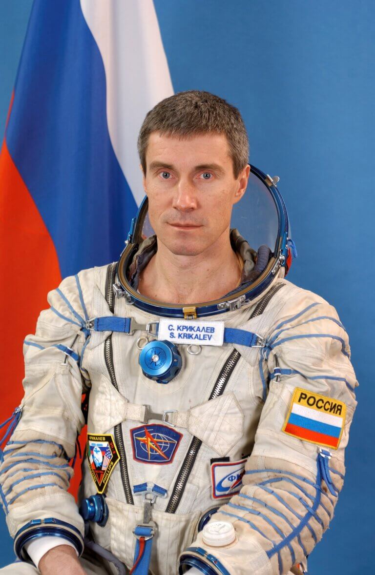 Sergey Kryklav in an official photo of the Russian Space Agency