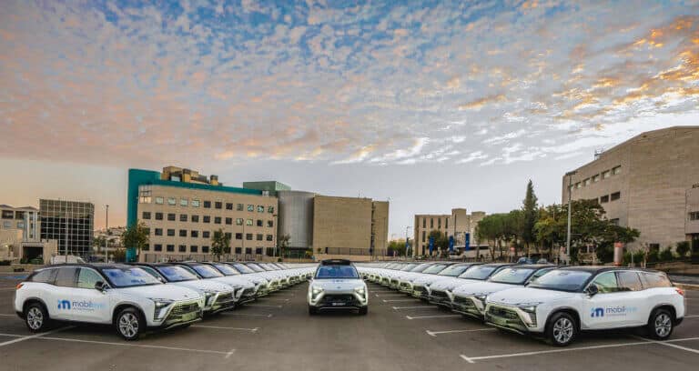 Mobileye's fleet of autonomous cars in Israel. Photo Mobileye/Intel