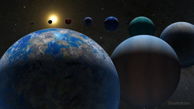 איך נראים כוכבי לכת מחוץ למערכת השמש שלנו? מגוון של אפשרויות מוצגות באיור הזה. מדענים גילו את כוכבי הלכת הראשונים בשנות התשעים של המאה העשרים. נכון ל-2022, מספר עומד על קצת יותר מ-5,000 כוכבי לכת מאושרים. קרדיט: NASA/JPL-Caltech