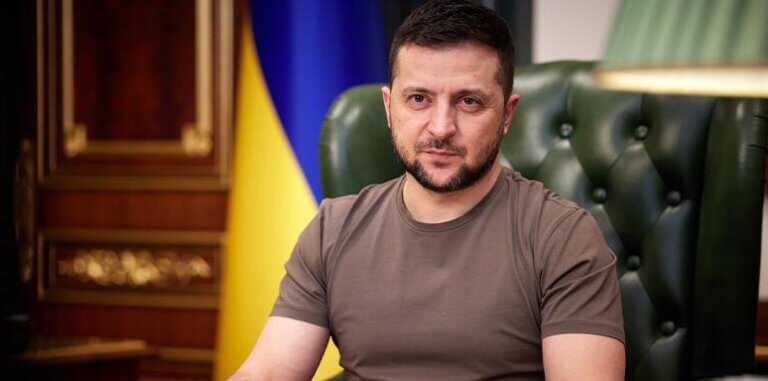 Volodymyr Zelensky. The photo is from The Presidential Office of Ukraine website,