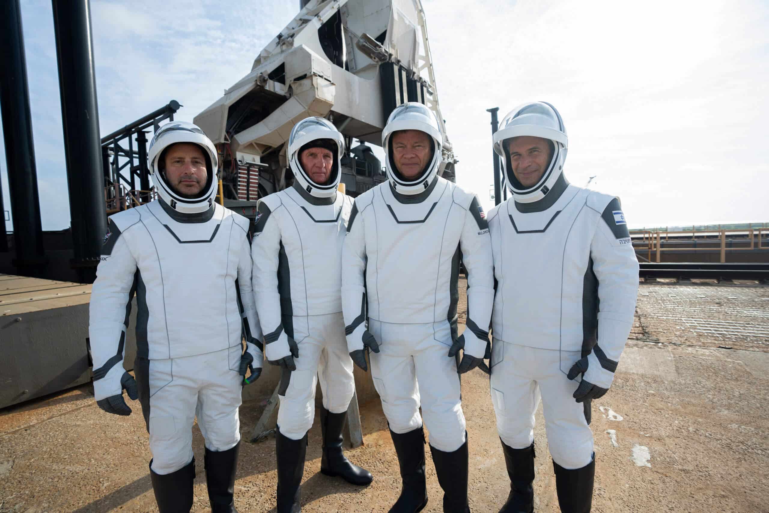 Members of the AX-1 mission team in the "wet" rehearsal before the launch. Photo: SpaceX