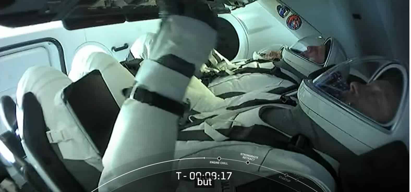The four AX-1 mission participants about ten minutes before launch. Screenshot
