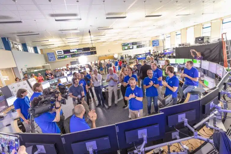 Celebrations at the CERN Control Center (CCC) to mark the start of the third run of the LHC (Photo: CERN)