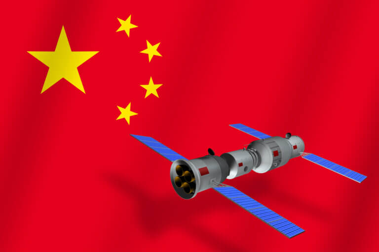 תחנת החלל הסינית טיאנגונג. הטילים המביאים אליה את הרכיבים נכנסים בחזרה בלי בקרה לאטמוספירה. איור: depositphotos.com