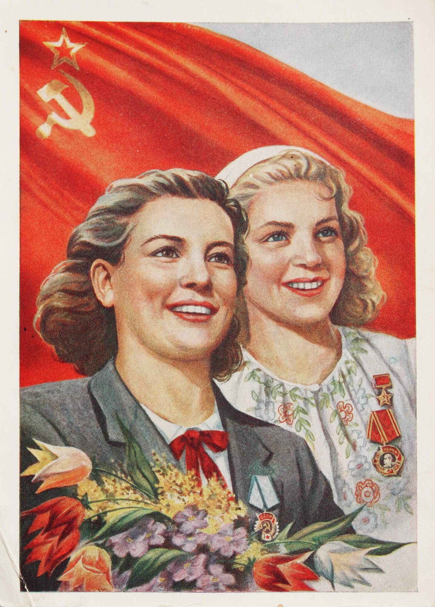 גלויה סובייטית לציון אחד במאי.  <a href="https://depositphotos.com. ">איור: depositphotos.com</a>