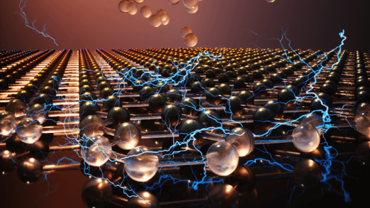 Representation of a two-dimensional ferroelectric material [Courtesy: UC Berkeley / Suraj Cheema]