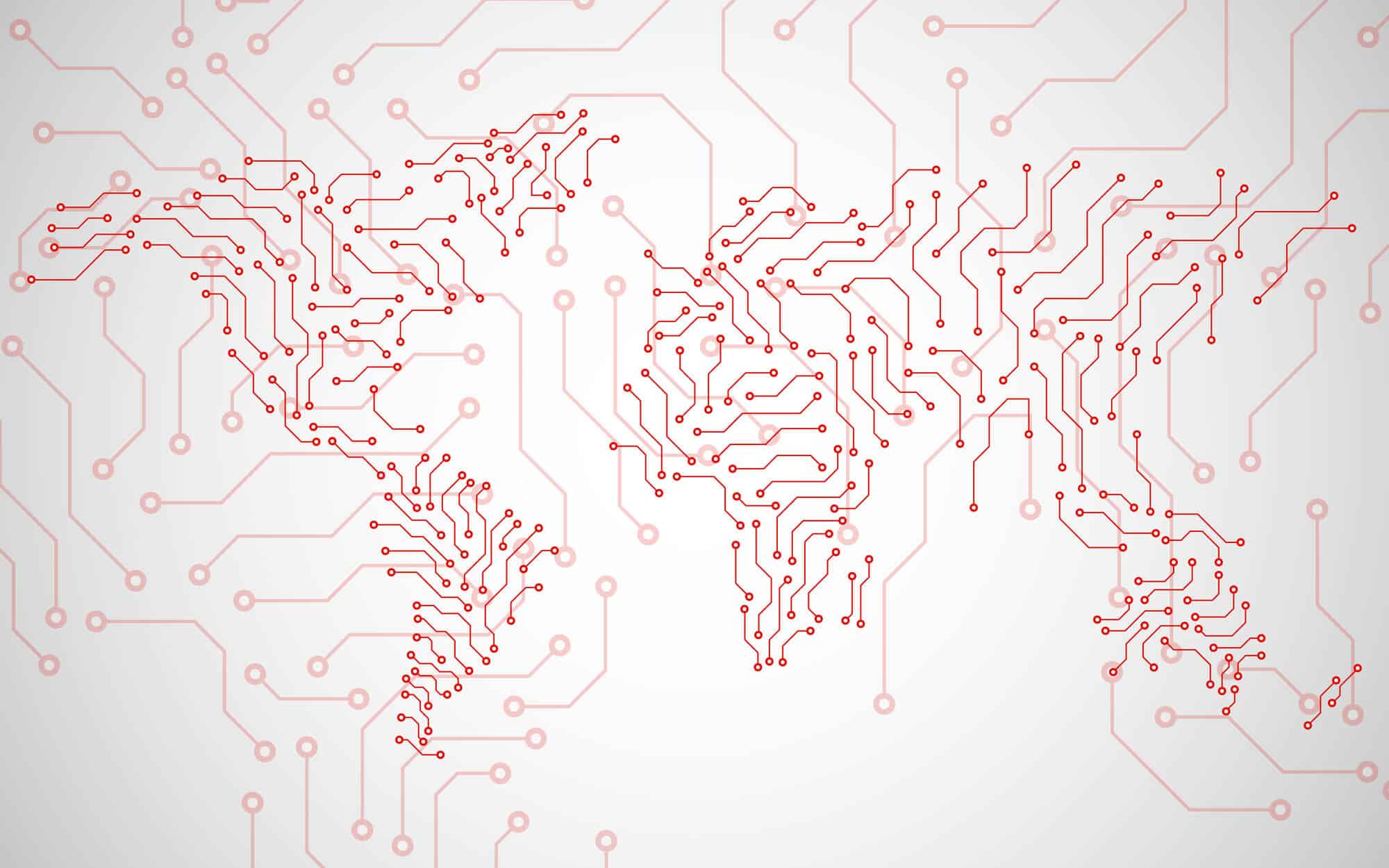 The world map is made of chips. Technological development is only possible when the borders are open. Image: depositphotos.com