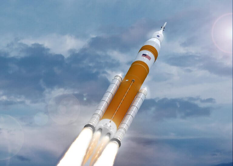 SLS is an advanced heavyweight rocket that will enable an entirely new capability for science and manned exploration beyond Earth orbit. Credit: NASA