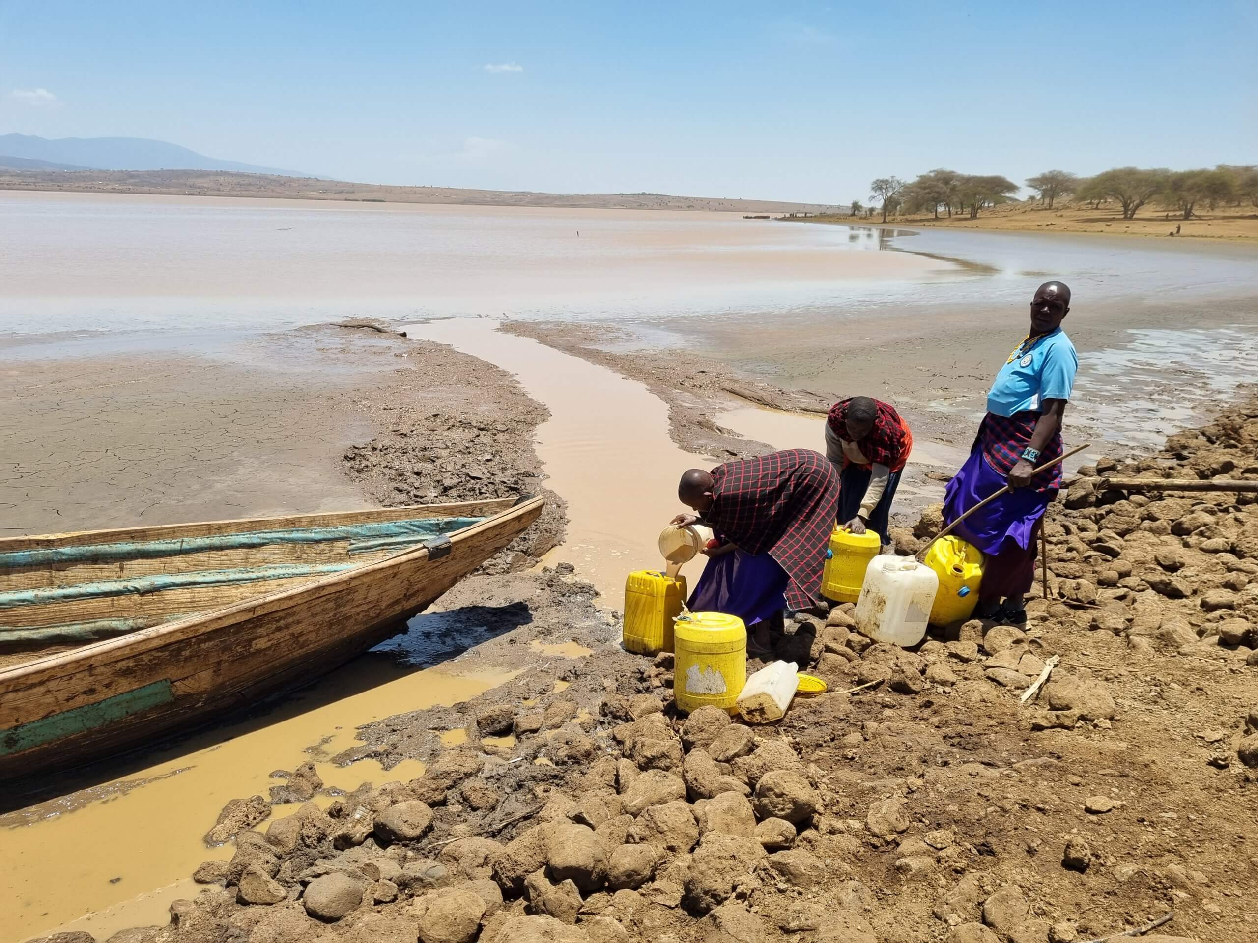 The residents are forced to walk many kilometers to the nearest water source.